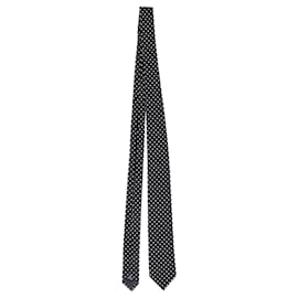 Ermenegildo Zegna-Ermenegildo Zegna Dotted Pattern Necktie in Black Silk-Other