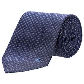 Burberry Diamond Pattern Necktie in Blue Silk Blue