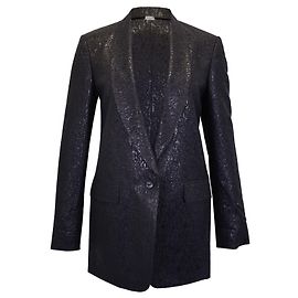 Dries Van Noten Blazer scintillante in lana nera Nero