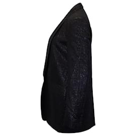 Dries Van Noten-Dries Van Noten Sparkly Blazer in Black Wool -Black