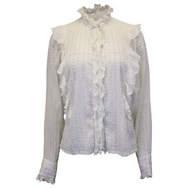 Isabel Marant Etoile Isabel Marant Étoile Yann Rüschenbluse aus weißer Baumwolle Weiß
