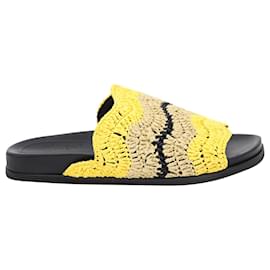 Marni-Marni Slip-On-Sandalen aus gehäkeltem Strick in Gelb aus gewebter Viskose-Andere