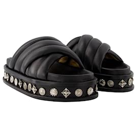Toga Pulla-AJ1281 Sandals - Toga Pulla - Leather - Black-Black