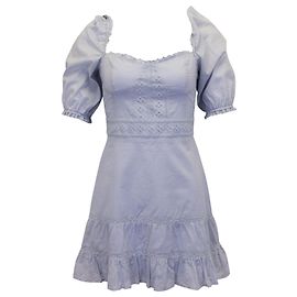 Reformation Robe Mini Paxton en Coton Biologique Bleu Clair Bleu Bleu clair