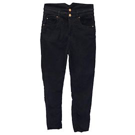 Isabel Marant Pantalone a vita alta in Velluto a Coste Nero Nero