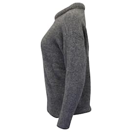 Isabel Marant-Isabel Marant Etoile High Neck Knit Sweater in Grey Wool Blend-Grey