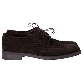 Derbies à Lacets Ermenegildo Zegna en Daim Marron Marron
