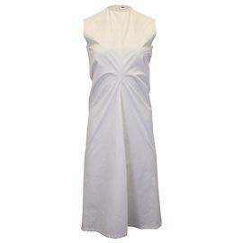 Jil Sander VESTIDO CAMBIO SIN MANGAS DE ALGODÓN BLANCO Blanco
