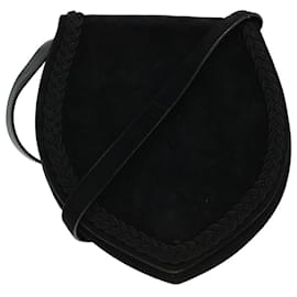 Salvatore Ferragamo-Salvatore Ferragamo Shoulder Bag Suede Black Auth bs5825-Black