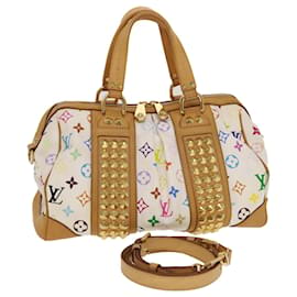 Louis Vuitton-Bolsa de mão LOUIS VUITTON monograma multicolorida Courtney MM branca M45641 auth 44355-Branco