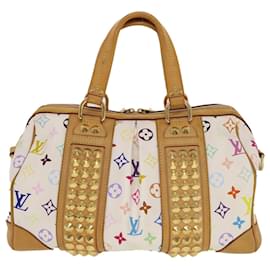 Louis Vuitton-Bolsa de mão LOUIS VUITTON monograma multicolorida Courtney MM branca M45641 auth 44355-Branco