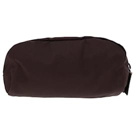 Prada-PRADA Pouch Nylon Brown Auth 43284-Brown