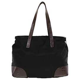 Prada-PRADA Tote Bag Nylon Black Auth bs5846-Black