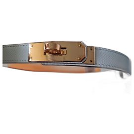 Hermès Kelly Gürtel weiß Leder Weiß