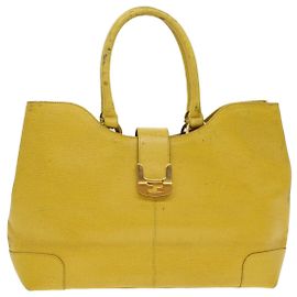 FENDI Chameleon Sac à main en cuir PVC Jaune Auth bs5864 Jaune