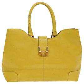 Fendi-FENDI Chameleon Hand Bag PVC Leather Yellow Auth bs5864-Yellow
