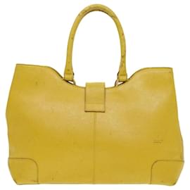 Fendi-FENDI Chameleon Hand Bag PVC Leather Yellow Auth bs5864-Yellow