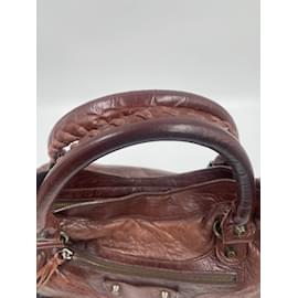 Balenciaga-Brown Balenciaga Leather City-Brown