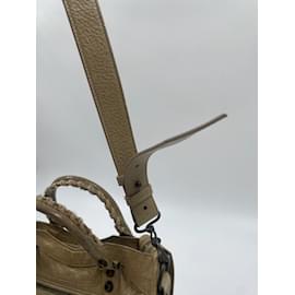 Balenciaga-Beige Leather Mini Balenciaga City-Beige