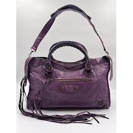 Balenciaga-Purple Lambskin City-Purple