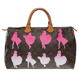 Louis Vuitton-LOUIS VUITTON Speedy Bag in Brown Canvas - 1323512352-Brown