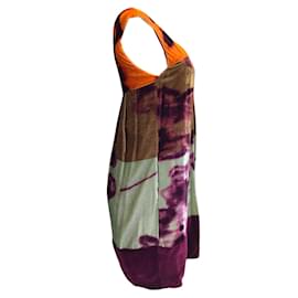 Etro-Etro Violet / vert / Robe en velours sans manches orange multi-Multicolore