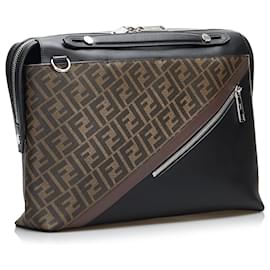 Fendi-Fendi Brown Zucca By the Way Briefcase-Brown