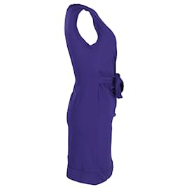 Diane Von Furstenberg-Diane Von Furstenberg Della Tie Waist Mini Dress in Purple Nylon-Purple