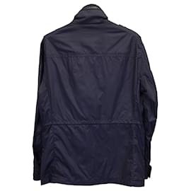 Moncler-Moncler Lez Field Jacket in Navy Blue Nylon-Blue,Navy blue