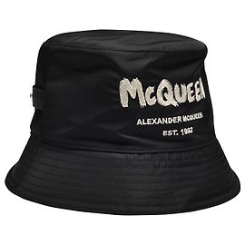 Alexander Mcqueen McQueen-Graffiti-Hut aus schwarzem Polyester Schwarz