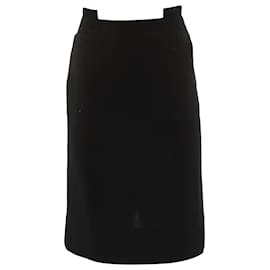 Fendi-Fendi Gathered Waistband Skirt in Black Wool-Black