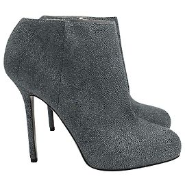 Botines Sergio Rossi en Piel Gris Gris
