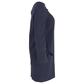 Iris & Ink-Vestido túnica laço com manga Iris & Ink em poliéster marinho-Azul,Azul marinho
