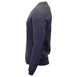 Maison Martin Margiela-Suéter de manga larga con cuello en V de Maison Margiela en lana azul gris-Azul