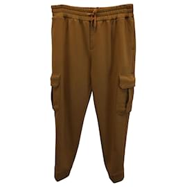 Ermenegildo Zegna-Ermenegildo Zegna New Classic Cargo Jogger Pants in Ochre Cotton-Brown,Red