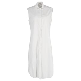 Alaïa-Alaïa Ärmelloses Hemdkleid aus weißer Baumwolle-Weiß
