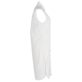 Alaïa-Alaïa Sleeveless Shirt Dress in White Cotton-White