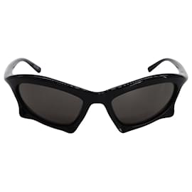 Balenciaga-Balenciaga Bat Rectangle Sunglasses in Black Nylon-Black