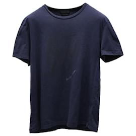 Alexander Mcqueen-Alexander McQueen Skull T-shirt in Navy Blue Cotton-Navy blue