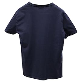 Alexander Mcqueen-Alexander McQueen Skull T-shirt in Navy Blue Cotton-Navy blue