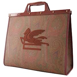 Etro-Shopping Sac Shopper Love Trotter - Etro - Cuir - Rouge-Rouge