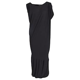 Vivienne Westwood-Vivienne Westwood Draped Maxi Dress in Black Polyester Viscose-Black