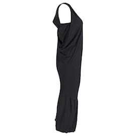 Vivienne Westwood-Vestido largo drapeado de Vivienne Westwood en poliéster viscosa negro-Negro