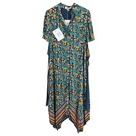 Diane von Furstenberg Vestido midi estampado Kendyl com cinto em viscose multicolorida Outro