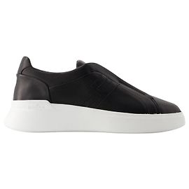 H580 Baskets à enfiler - Hogan - Cuir - Noir/Blanc Blanc