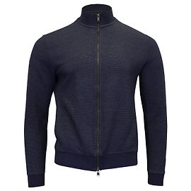 Hugo Boss Slim-Fit-Cardigan mit Reißverschluss aus marineblauer Baumwolle Blau Marineblau