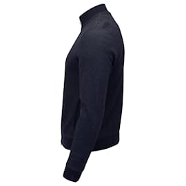 Hugo Boss-Hugo Boss Slim Fit Zip Cardigan in Navy Blue Cotton-Blue,Navy blue
