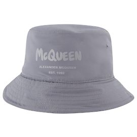 Tonal Graffiti Bucket Hat - Alexander Mcqueen - Synthetic - Grey Grey
