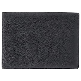 Hermès-Hermes Bi-Fold Cardholder Wallet in Black Leather-Black