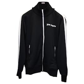 Palm Angels-Palm Angels Logo Track Jacket in Black Polyseter-Black
